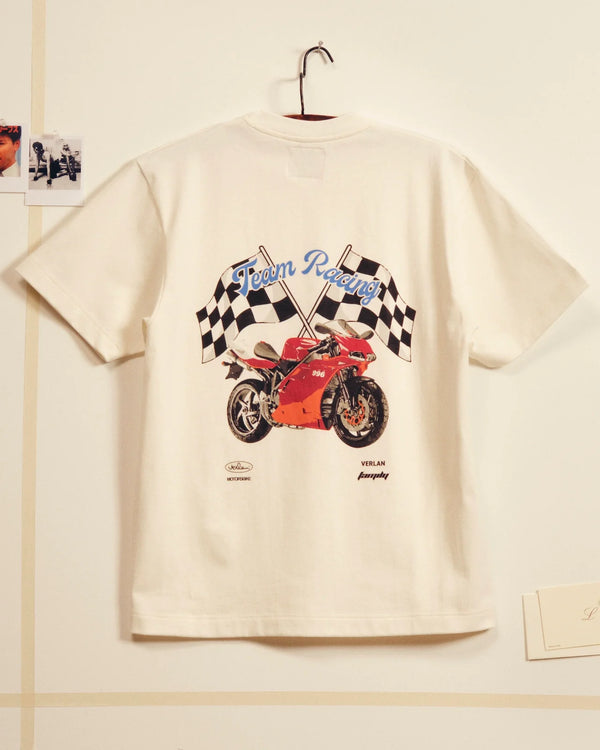 T-shirt Team Racing - Ecru