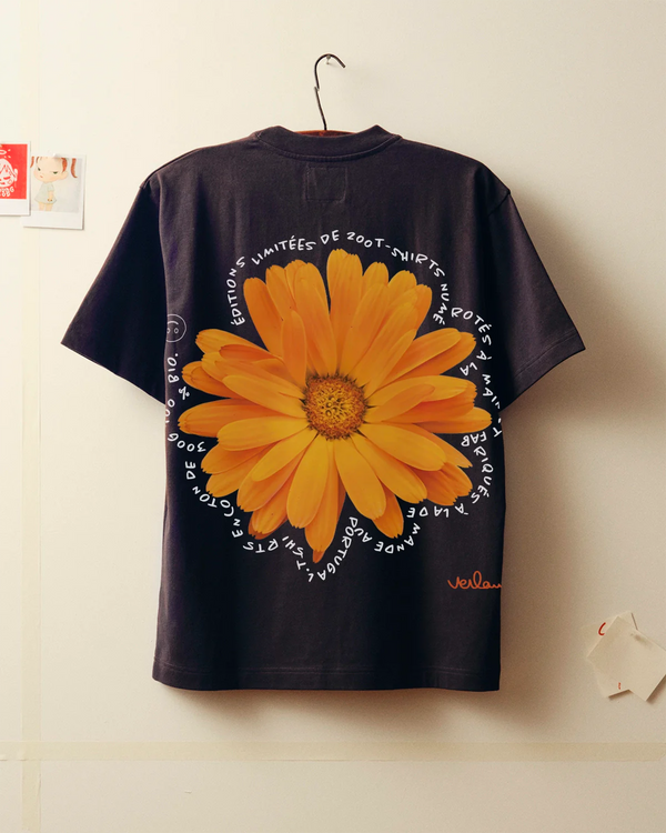 T-shirt Flower Power - Noir cassé