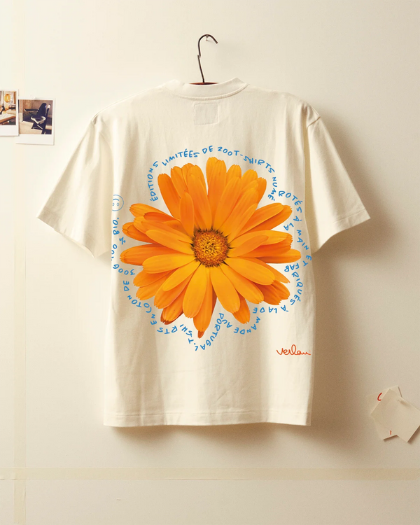 T-shirt Flower Power - Ecru